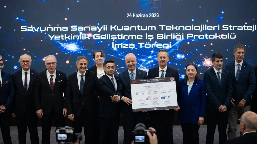 Group photograph from the quantum technologies strategic cooperation protocol signing ceremony.