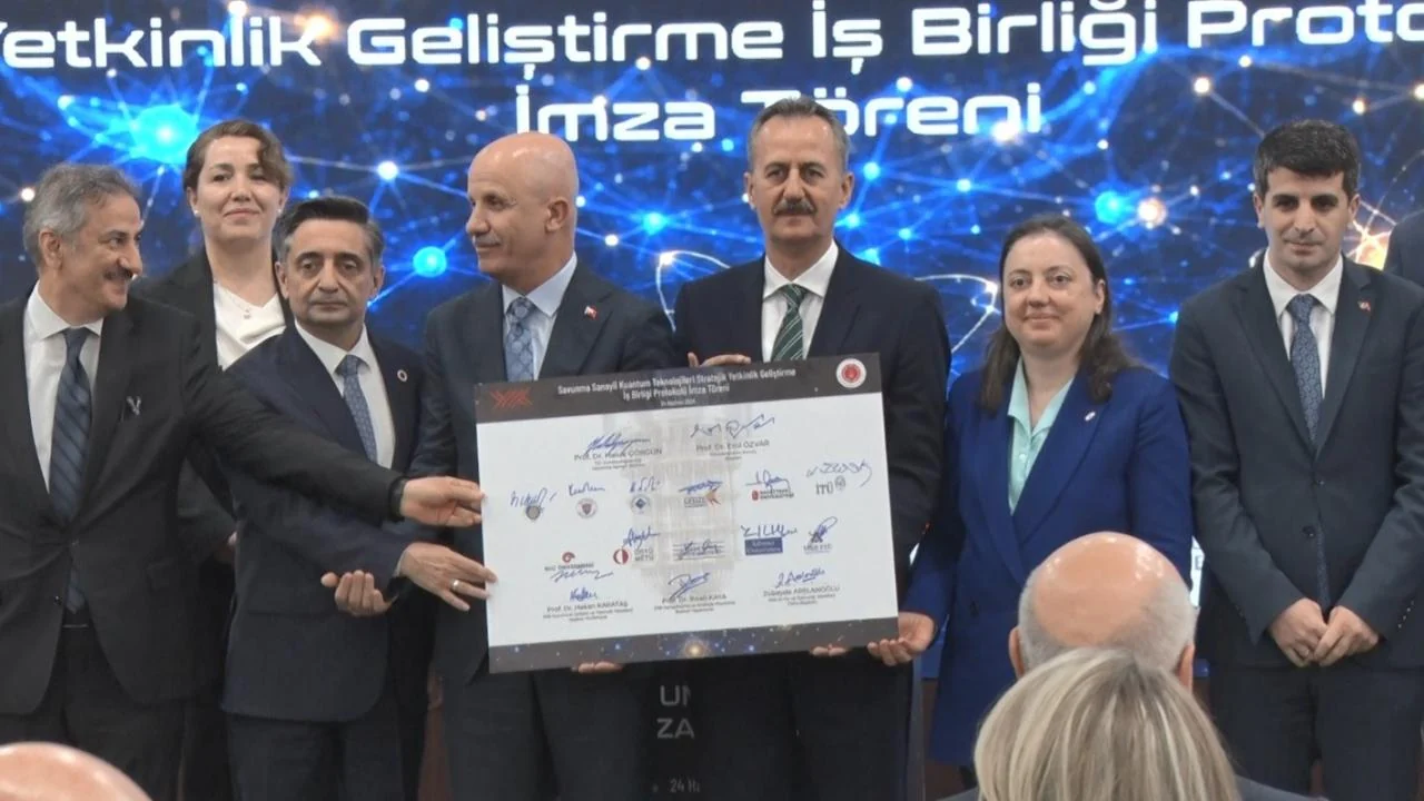 Protocol ceremony photograph from the SSB quantum technologies cooperation event.